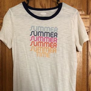 Slub knit graphic ringer tee